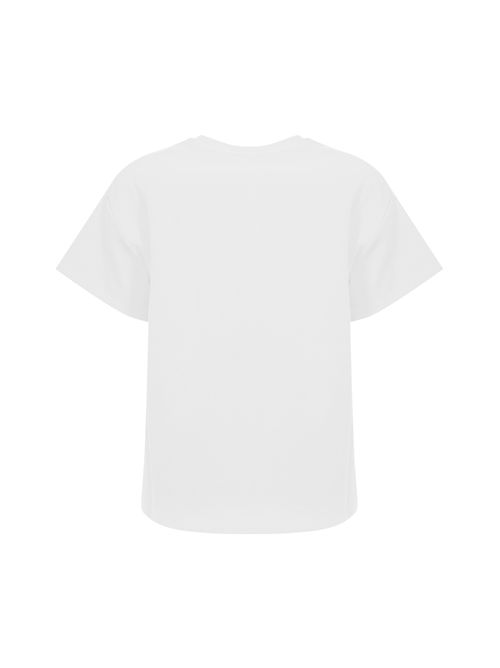 T-shirt in jersey pesante con logo Gesso/Nero Elisabetta Franchi | MA02256E2270